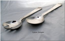 Pair GEORG JENSEN 1935 Pyramid Pattern 925 Silver Serving Spoon & Fork