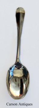 Antique Geo I English 1715 Hanoverian Rattail Silver Spoon