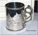 Antique English Victorian Silver Aesthetic half Pint straight sided Childs Mug 1879