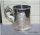 Antique English Victorian Silver Aesthetic half Pint straight sided Childs Mug 1879