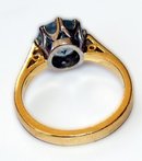 Single stone round faceted Light blue Aquamarine 18k Gold Ring