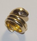 Antique Irish Dublin 18k Gold 3 coil Snake/Serpent Ring 1880