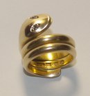 Antique Irish Dublin 18k Gold 3 coil Snake/Serpent Ring 1880
