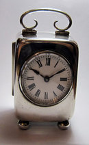 Antique Edwardian English Silver Carriage Clock 1905