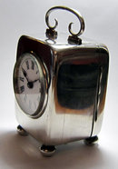 Antique Edwardian English Silver Carriage Clock 1905