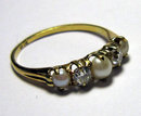 Vintage Pearl & Diamond 18k Gold Dress Ring 1928