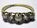 Vintage Pearl & Diamond 18k Gold Dress Ring 1928