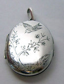 Antique English Victorian Silver Aesthetic Locket 1880