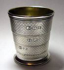 Antique English Victorian Silver Telescopic Cup with Case 1873