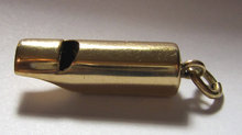 Antique English Victorian 9k Yellow Gold Whistle 1898