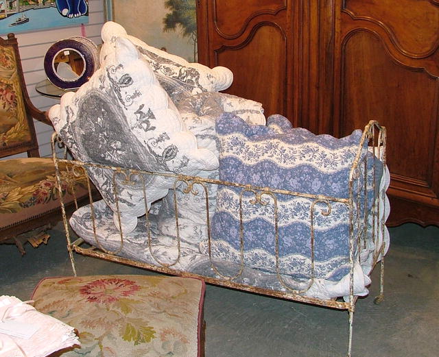 Antique Iron Baby Bed