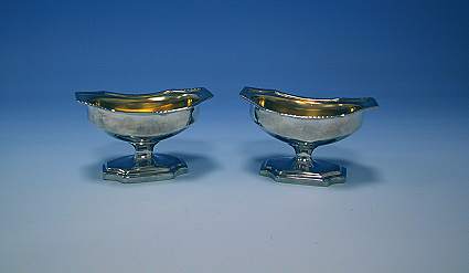 Pair Antique Silver Salts