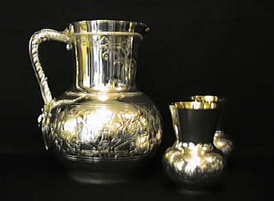 Silver Jug and Beakers