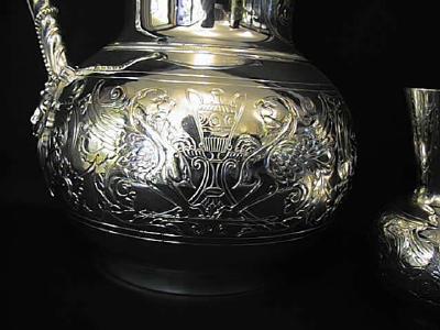 Silver Jug and Beakers