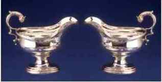 Pr Fine Antique Silver Sauce boats