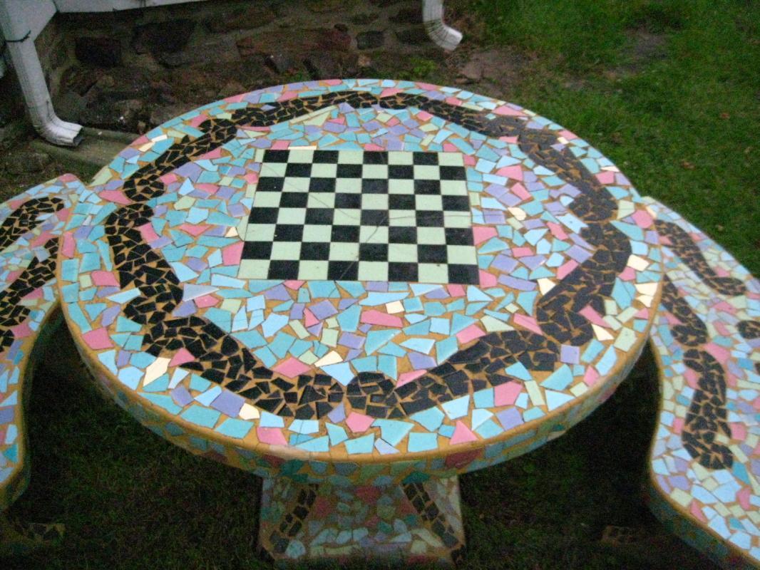 French Garden Table & Benches