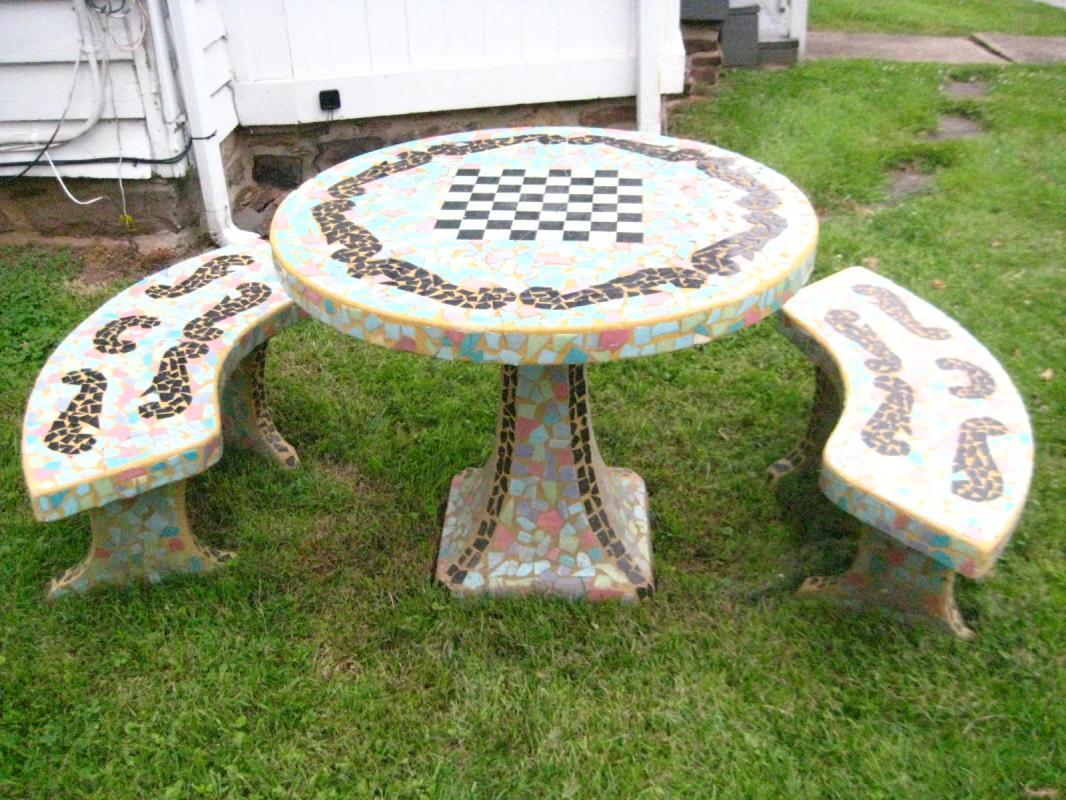 French Garden Table & Benches