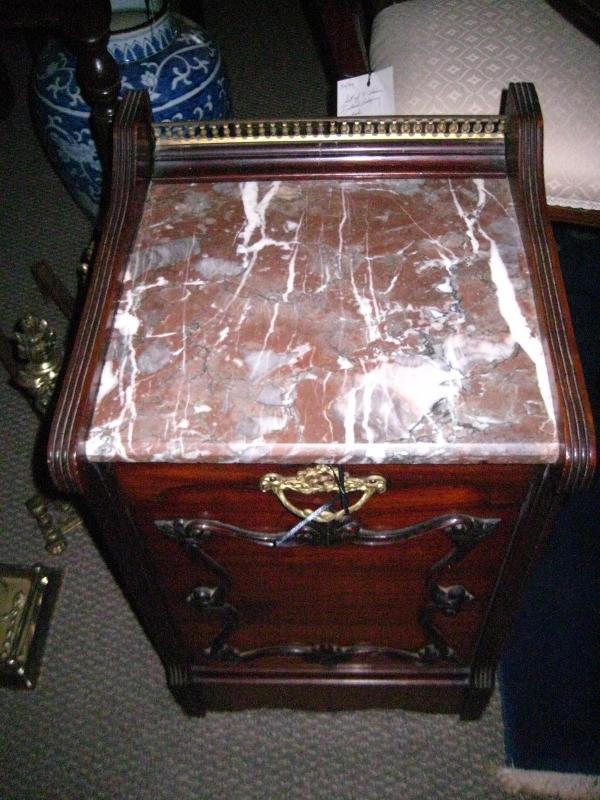 English Coal Bin with Marble Top