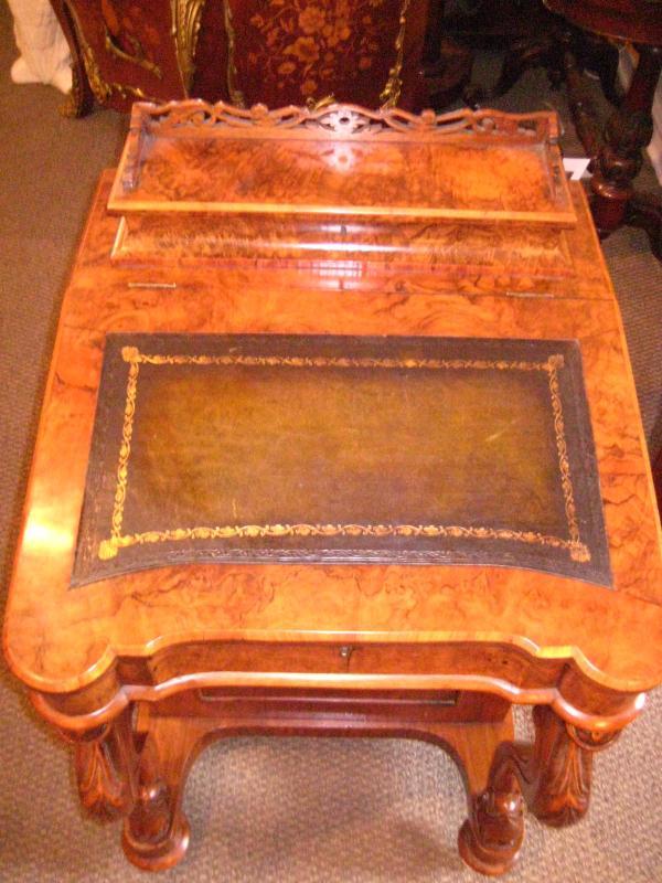 English Davenport Walnut Desk