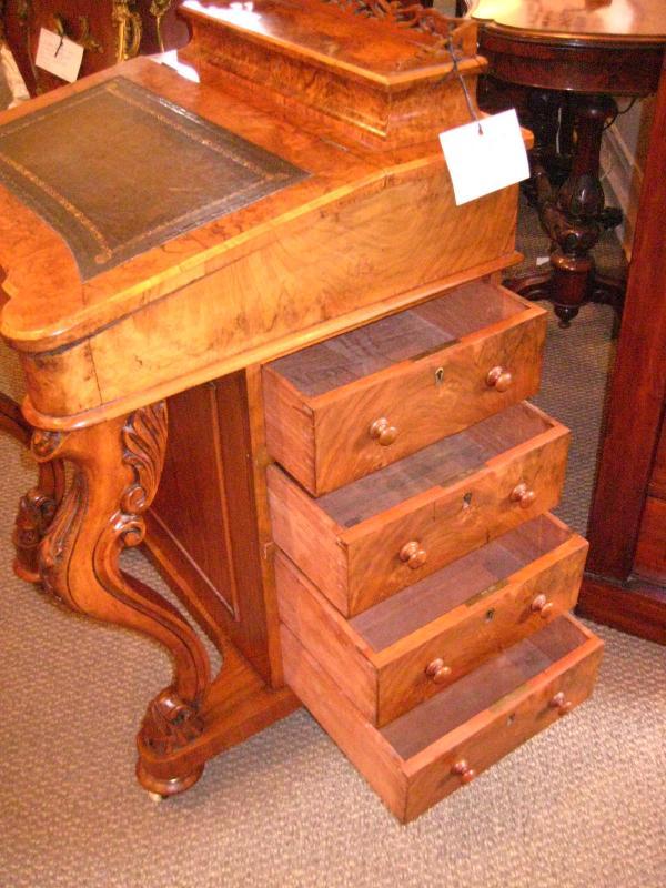 English Davenport Walnut Desk