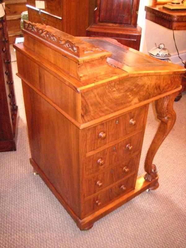English Davenport Walnut Desk
