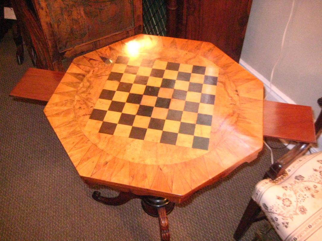 English Inlaid Game Table