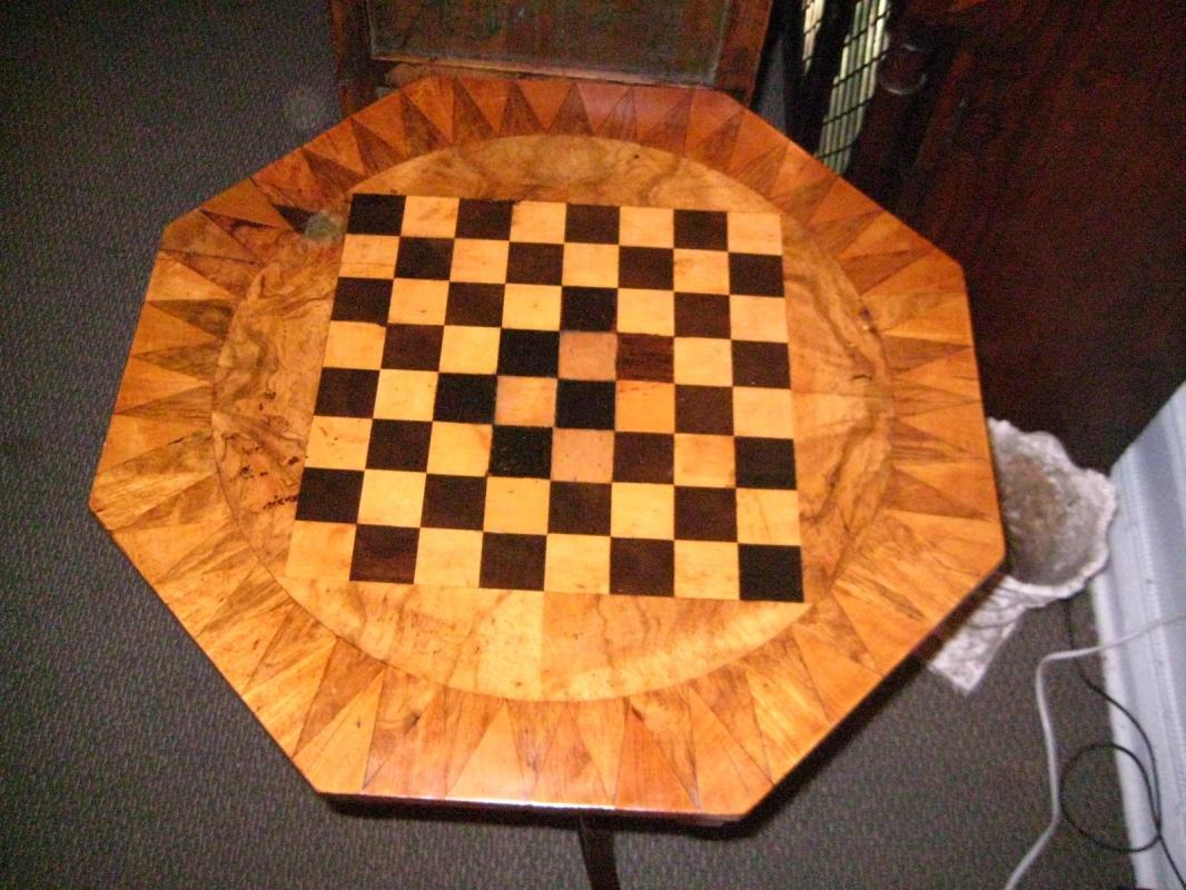 English Inlaid Game Table