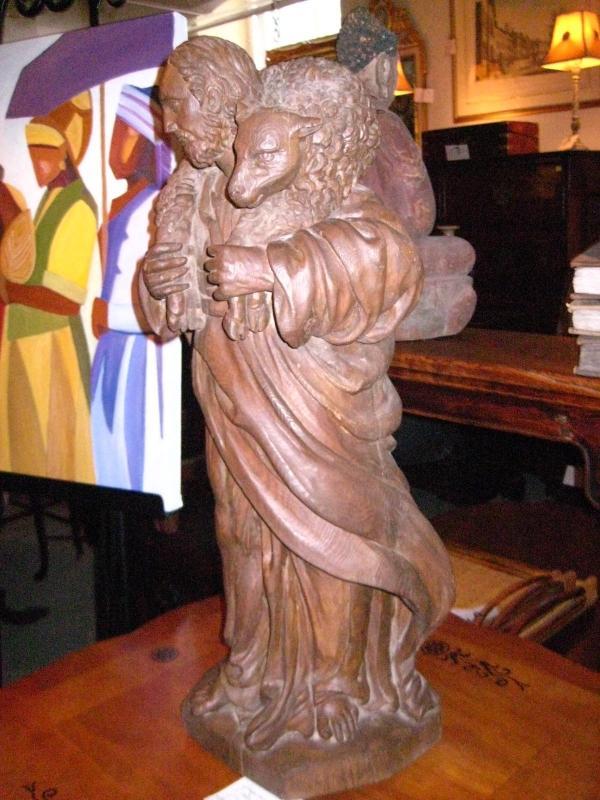 Italian Sculpture of Shepard Carrying A Lamb