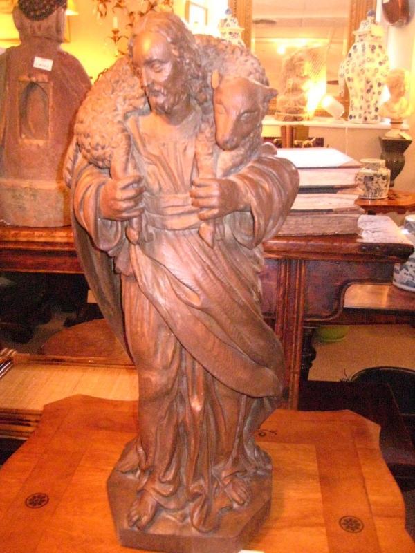 Italian Sculpture of Shepard Carrying A Lamb