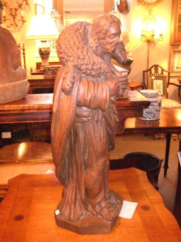 Italian Sculpture of Shepard Carrying A Lamb