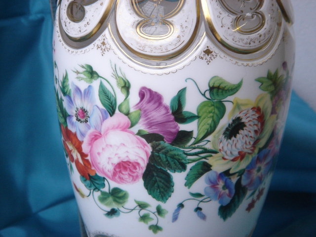 Our Service __Wonderful Circa 1880 Bohemian VASE _L@@K at the Skill of ART GLASS with Gold Decorations and the Hand Signature Wilh Hofmann Austria in faint gold script_ Priced to Smile