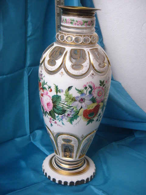 Our Service __Wonderful Circa 1880 Bohemian VASE _L@@K at the Skill of ART GLASS with Gold Decorations and the Hand Signature Wilh Hofmann Austria in faint gold script_ Priced to Smile