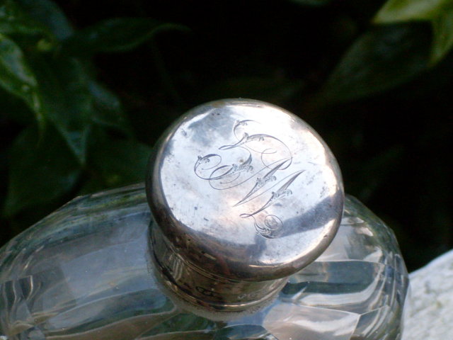 Antique 19th C Victorian Sterling Silver _c1882_Hallmark TJW Thomas Jones Watson + Rib Cut Crystal Hip Flask Lovely condition Shipping to U.S.A. Canada + Great Britain