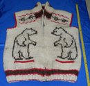 Vintage 1960's style of Cowichan Indian Sweater Hand Carded Sheeps Wool + Hand Knitted Native American Indian VEST __Rare Find_ One-of-a-Kind. Excellent Condition_ image