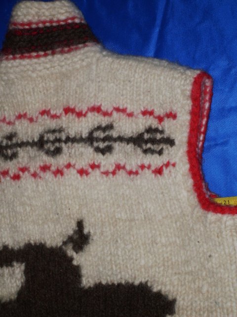 Vintage 1960's style of Cowichan Indian Sweater Hand Carded Sheeps Wool + Hand Knitted Native American Indian VEST __Rare Find_ One-of-a-Kind. Excellent Condition_ image