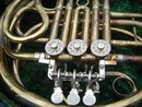 Antique Compensating Double FRENCH HORN_ Stamped Kruspe , Erfurt _ Solid Brass_ Late 19th Century_made in Germany__ with Wood construction Locking Case