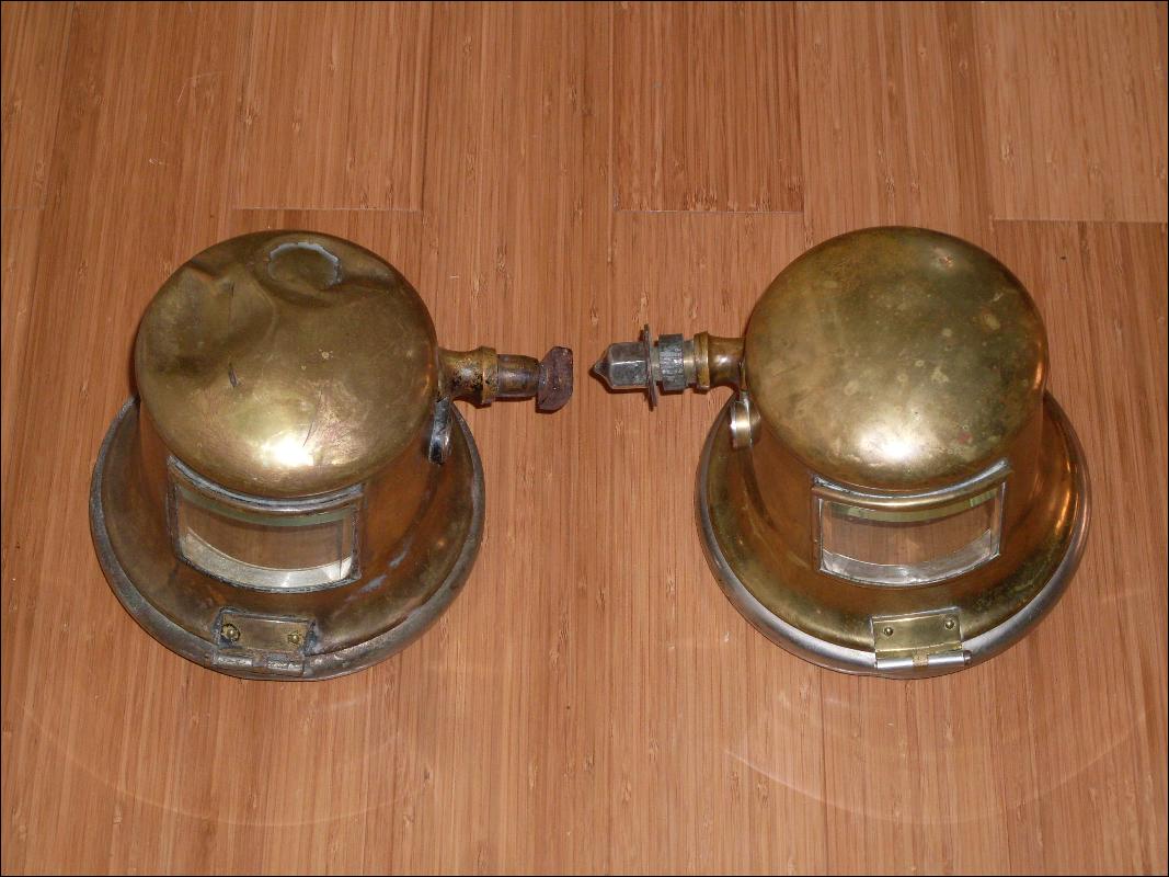 YOU FOUND IT, RIGHT HERE _ Rare Find _PAIR of Circa 1913 _1914 _1915 Solid Brass CADILLAC Cowl Lamps Signed: Gray Davis curved Dome Glass and Curved Bevelled Glass on Side Beautiful Design