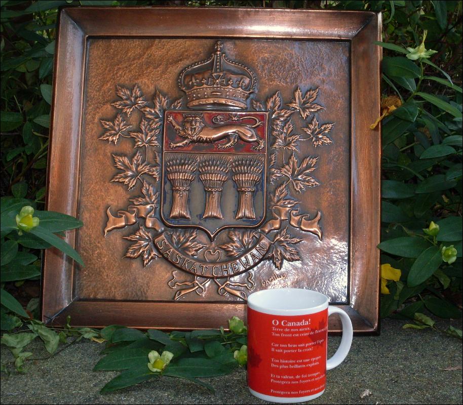 This is Rare Old & HEAVY 7 1/2 LBS School House SOLID COPPER PLAQUE ~ ORIGINAL ART~ Signed by Artist. from Saskatchewan, Canada ~ LARGE 16