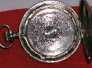 Excellent WORKING 8 Day HEBDOMAS Pocket Watch SILVER pocketwatch + Case+ GOLD Ornate CHAIN + GOLD locket