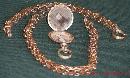 Excellent WORKING 8 Day HEBDOMAS Pocket Watch SILVER pocketwatch + Case+ GOLD Ornate CHAIN + GOLD locket