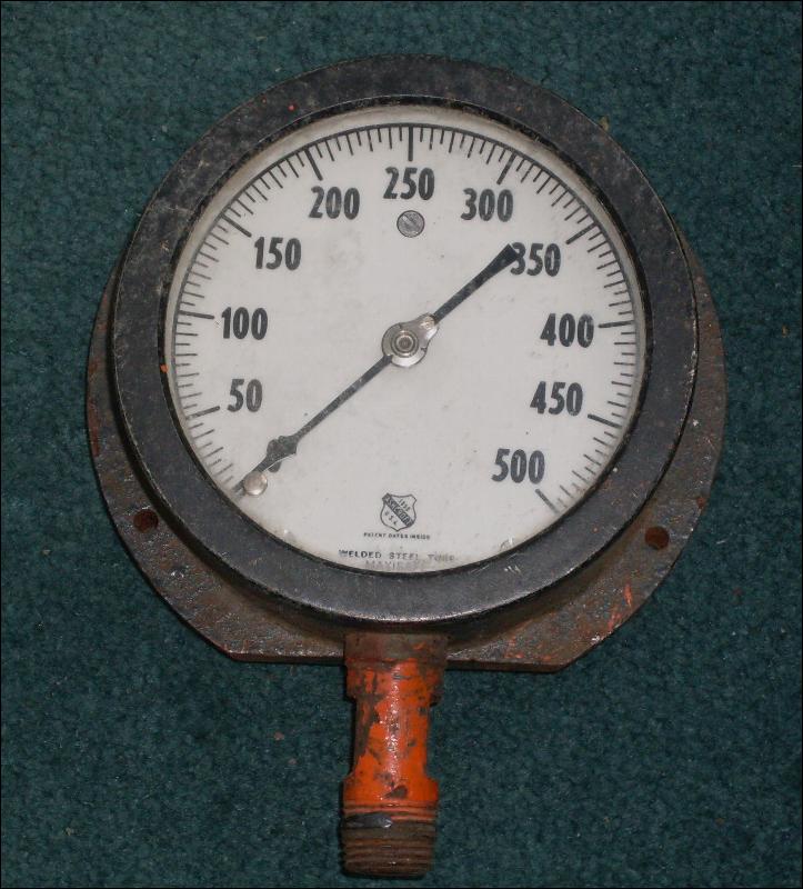 Vintage INDUSTRIAL pressure gauge _stamped: Ashford 1850 _Steampunk look_ 500psi_decorative use