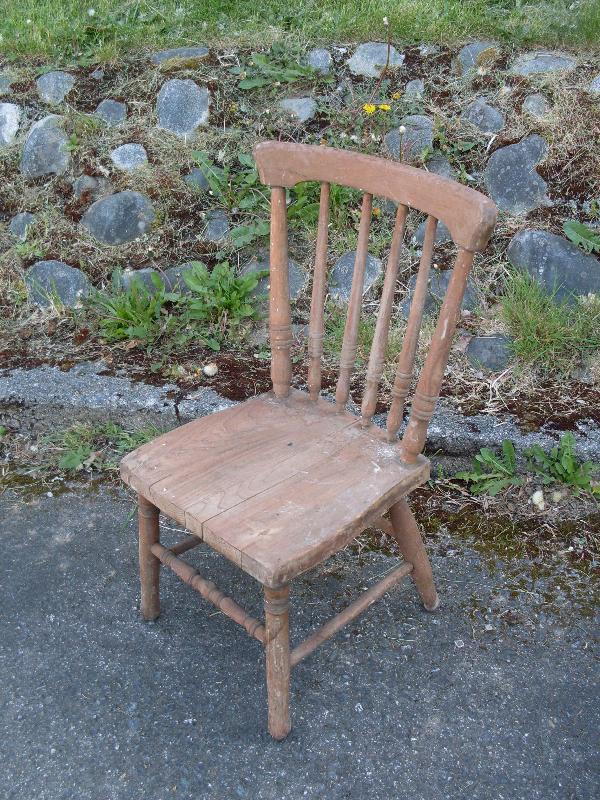 Circa 1920 Set of 2 Children's chairs _pic shows 4 all hardwood_heavy construction _probably made of ash