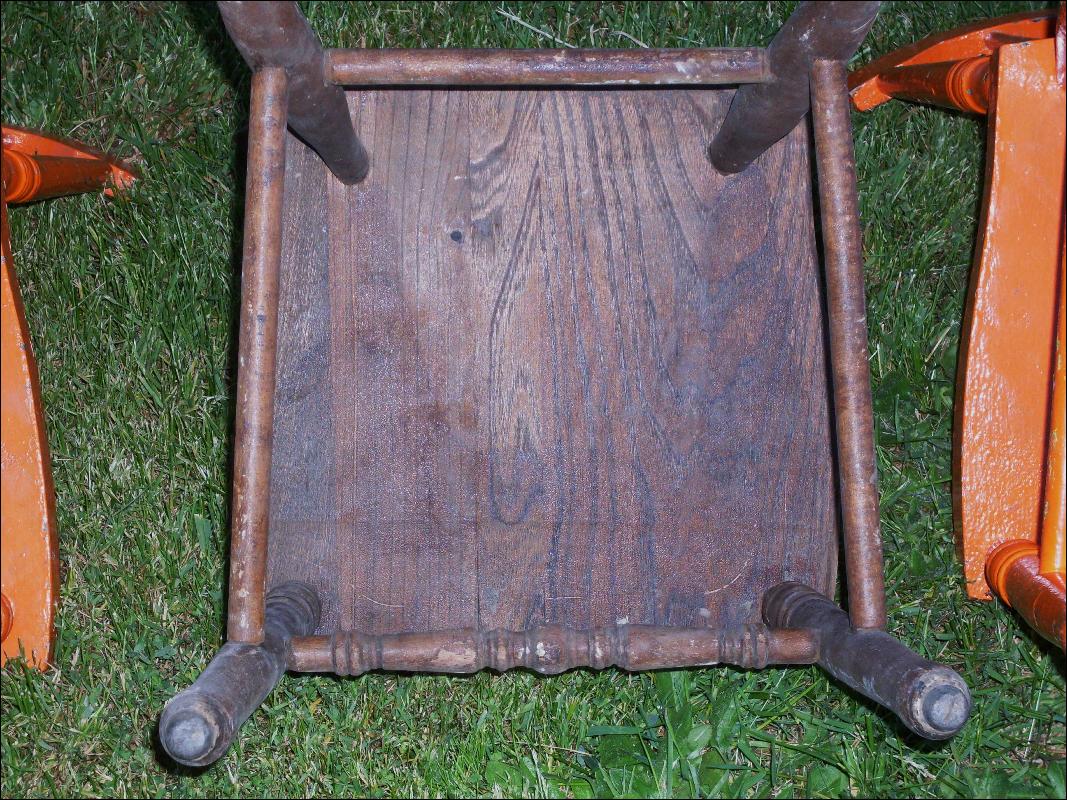 Circa 1920 Set of 2 Children's chairs _pic shows 4 all hardwood_heavy construction _probably made of ash