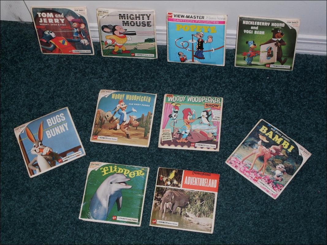 Collector's Collection HUGE LOT of Vintage Viewmaster Round Disc Slides _Mighty Mouse Circa 1958 Terrytoons CBS Television + more