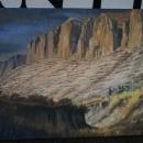 Original Oil Painting American / CANADIAN ART _Signed: Jack Lee McLean_Title: Cowboy Standing by his Horse in Back Hills. in Excellent Original Condition.