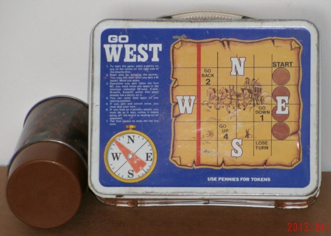 WILD FRONTIER Go West Metal Lunch Box OHIO ART USA + Thermos