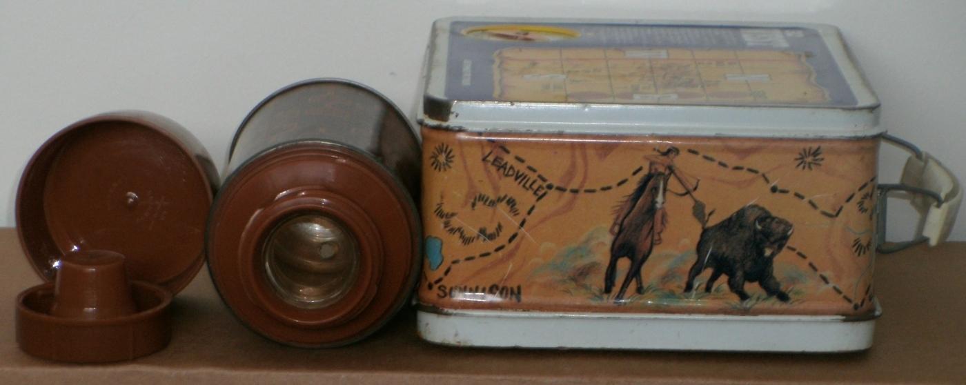 WILD FRONTIER Go West Metal Lunch Box OHIO ART USA + Thermos