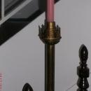 6 Pcs. Antique Cathedral CHURCH CANDLE STICKS Matching Pair Spring Loaded _France + 1 Hand Held + Glass Candle + 3 Candles