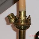 6 Pcs. Antique Cathedral CHURCH CANDLE STICKS Matching Pair Spring Loaded _France + 1 Hand Held + Glass Candle + 3 Candles