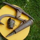 Miners Mining Artifacts Tools Peavey + Pick + Justrite Cap Lamp